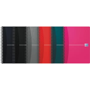 Spiraalschrift Oxford Optik Paper A5, 180 pagina’s, 90 g/m², scanfunctie, geruit, assorti