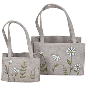 Einkaufstasche, 2 St., Filz, braun