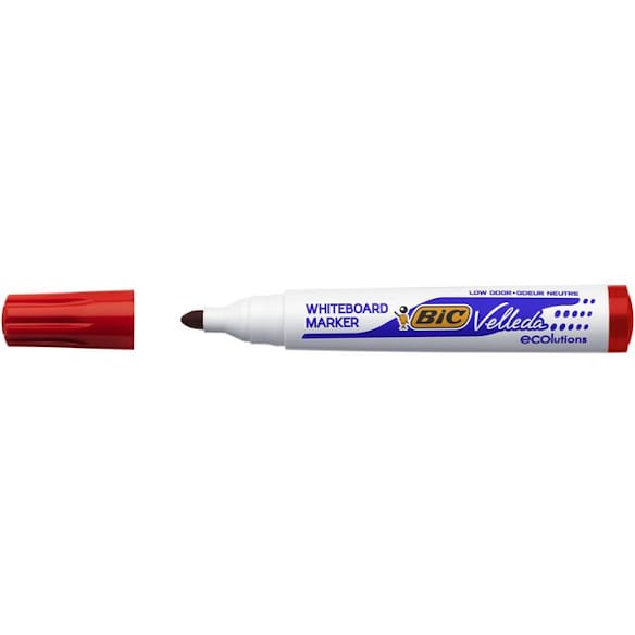 Whiteboardpenn BIC Velleda 1701 rund rød 12st