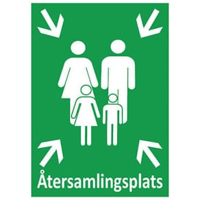 Skylt Återsamlingsplats A3 Aluminium