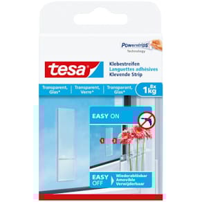 Klebestrips tesa Powerstrips, transparent, 1.000 g, 8 Stück