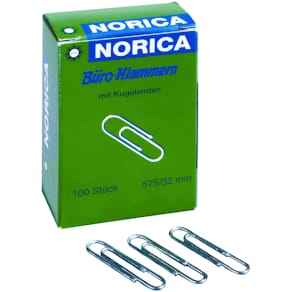 Büroklammern Norica 575, rund, 32 mm, verzinkt, 100 Stück