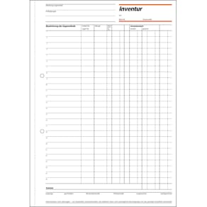 Inventurbuch Sigel A4, 50 Blatt