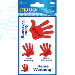 Hinweisetikett Avery Zweckform, Stop Keine Werbung