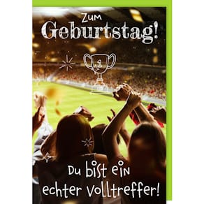 Geburtstagskarte Braun + Company, Fußball