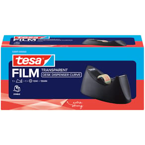 Tischabroller tesa Easy Cut Curve, schwarz, inkl. 1 Rolle tesaFIL