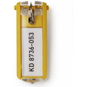 Nøgleskilt Durable KEY CLIP 25x65 mm, gul