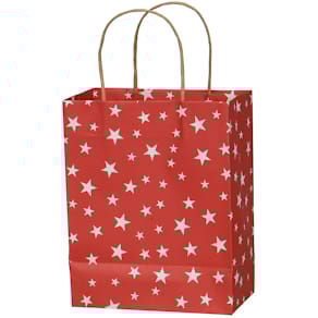 Geschenktragetasche Noname Sterne, rot/weiß, 250 x 110 x 200 mm