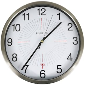 Wanduhr UNILUX Funk, Ø 35,5 cm, metallgrau