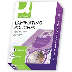 Laminierfolien Q-CONNECT KF01209, 60 x 90 mm, 2 x 125 µm, 100 St.