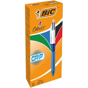 Bläckkulpenna BIC 4 Colours Grip Pro, 12st