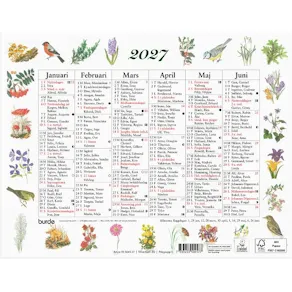 Väggkalender Lilla Naturalmanackan 2027