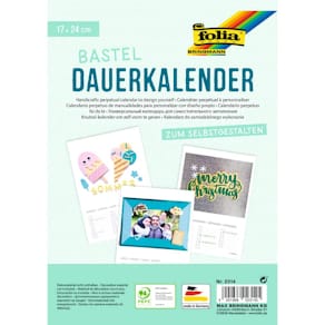 Bastelkalender Folia Bastel-Dauerkalender, 17 x 24 cm, weiß