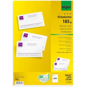 Visitkort Sigel micro  185gr  600/fp