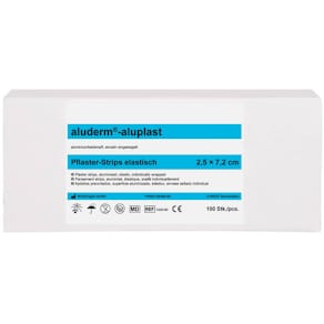 Pflasterstripes aluderm+silber aluderm-aluplast, 100 Stück