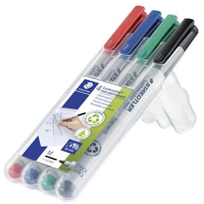OH-Penna Staedtler Lumocolor, medium, vattenlöslig, 4/fp