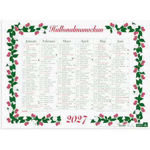 Burde Väggkalender Stora Hallonalmanackan 2027