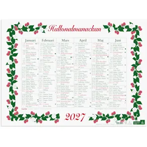 Burde Väggkalender Stora Hallonalmanackan 2027