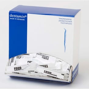 Tandstikker hvid plast, enkeltpakket, 1200 stk