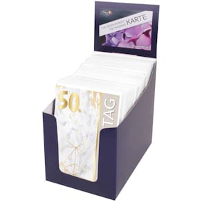 Geburtstagskarte PAPER STYLE, Zahlen, 50 Stück, Displaybox