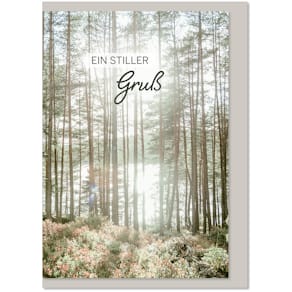 Trauerkarte KOMMA³, weiß/schwarz, mit Briefumschlag