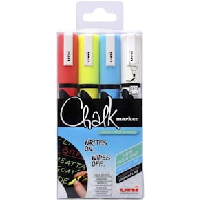 Kridtmarker Uniball PWE-5M, 2,5 mm rund, ass., 4 stk