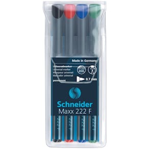 Permanent marker Schneider Maxx 222, etui van 4 stuks