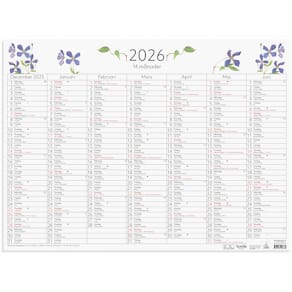 Väggblad 14-månader 2026