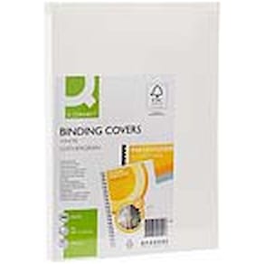 Einbanddeckel Q-Connect Lederstruktur, A4, weiß