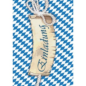 Einladungskarten, bayr. Raute, 5 Stück, inkl. Umschlägen