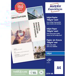 Fotopapier Avery Zweckform Superior Inkjet, A4, 150 g/m², weiß