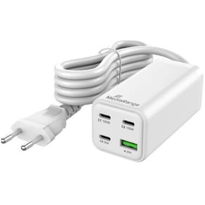 Schnellladegerät MediaRange, mit Kabel, 1x USB-A / 3x USB-C