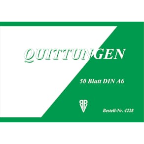 Quittungsblock PVP, A6 quer, Sicherheitsdruck, 50 Blatt