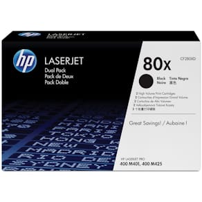 Toner HP 80X, 6.900 pagina's, OEM CF280XD, zwart, duopack