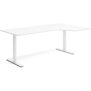 Skrivbord el höger 80x200 cm Vit/Vit