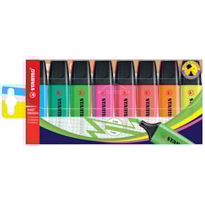 Textmarker STABILO BOSS ORIGINAL, Etui, 8 Farben sortiert