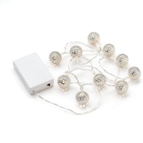Ljusslinga 10 varmvit LED silver 0,9m