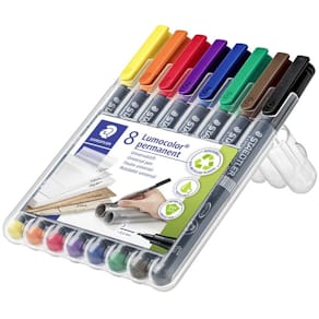 Permanent pen STAEDTLER Lumocolor 0,4 mm, assorteret, 8 stk