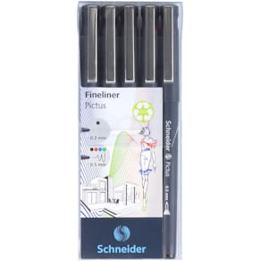 Fineliner Schneider Pictus, etui van 5 stuks, assorti