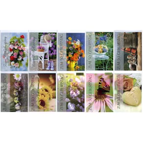 Geburtstagskarte Apollo, Zahl 50, 10er Set, sortierte Motive, mit