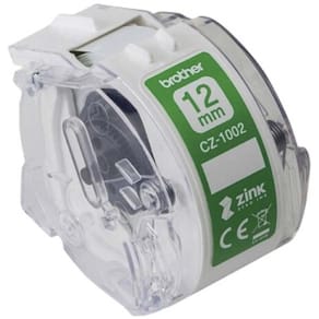 Etiketbånd Brother CZ-1002 ZINK 12 mm x 5 m, hvid