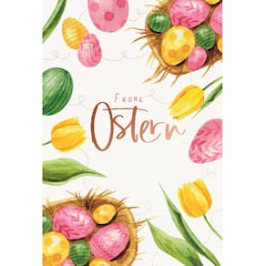 Osterkarte, geprägt, mit Briefumschlag, bunt