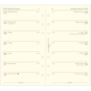 Dagbok Personal 2026 Vecka per Sida Svensk/Dansk/Norsk