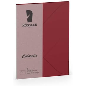 Briefumschlag Rössler Coloretti, C7, rosso, 5 Stück