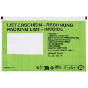 Dokumententasche DOCUFIX C5 LS/RG, grün, 500 Stück
