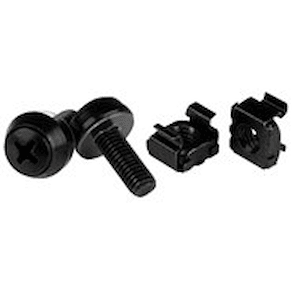 StarTech.com M6x12 mm - skruvar och korgmuttrar - 50-pack, svart