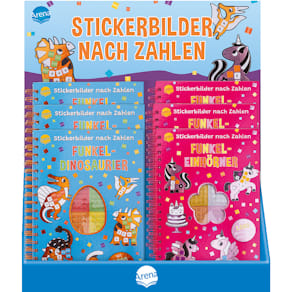 Rätselblock Arena Stickerbilder nach Zahlen