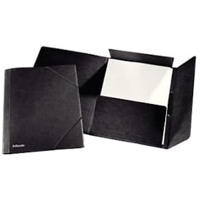 Elastikmappe Esselte 3-klap A4 sort, 350 ark, FSC