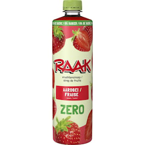 Siroop Raak aardbei Zero Sugar, fles van 75 cl