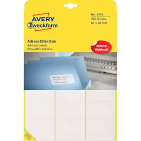 Adressetiketten Avery Zweckform, 67 x 38 mm, 420 Stück